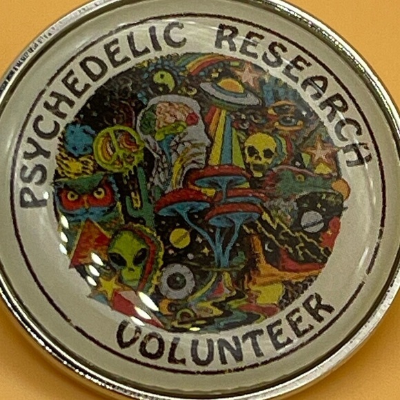Psychedelic Research Volunteer Brooch, NWOT, For Bundle Purchases Only - Picture 1 of 5